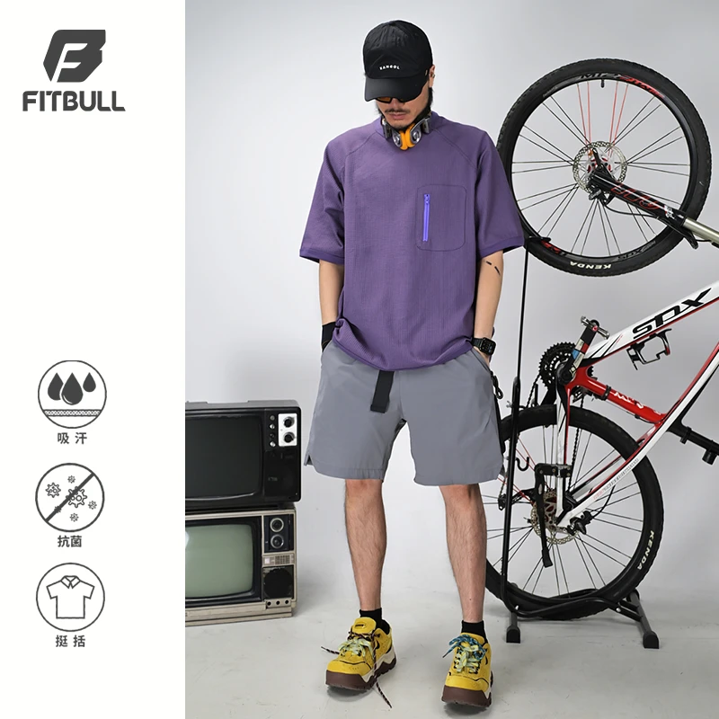 【物理速干】FITBULL速干华夫格拉链口袋短袖