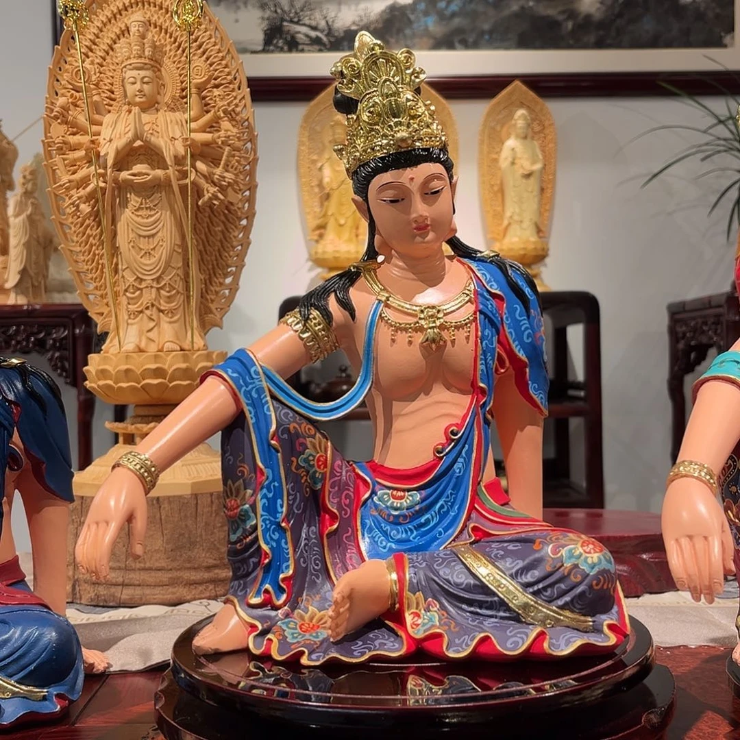 波***姐木象牙果蓝大彩自在观音30