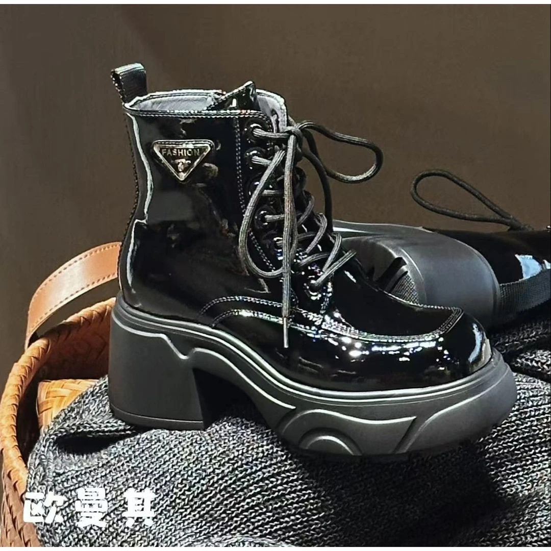 现货A4｜真皮羊里垫复古潮酷女靴｜标准尺码｜768-2