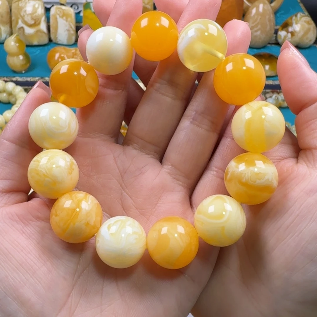 琥珀未镶嵌手链蜜蜡