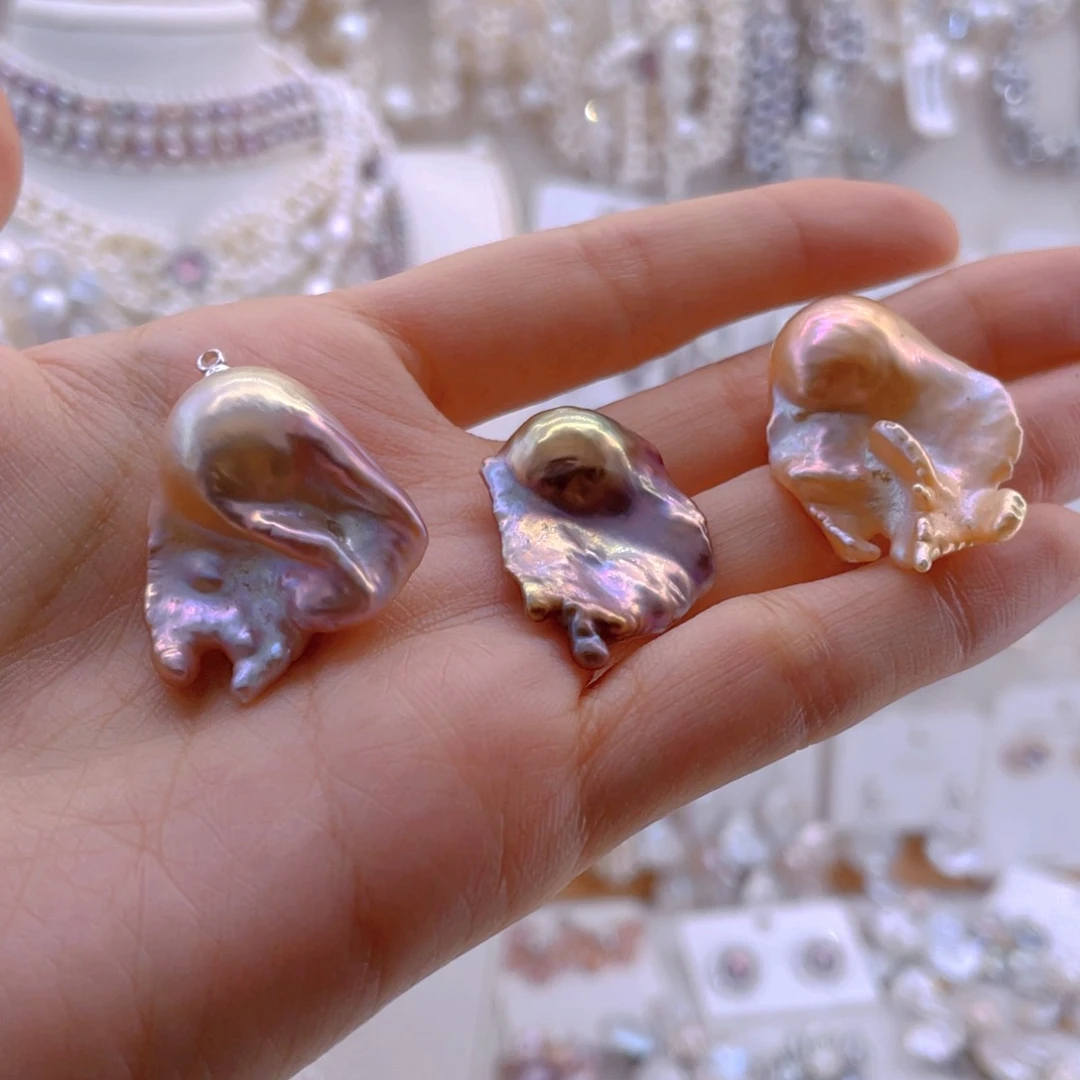 未镶嵌耳饰淡水珍珠吊坠59一颗