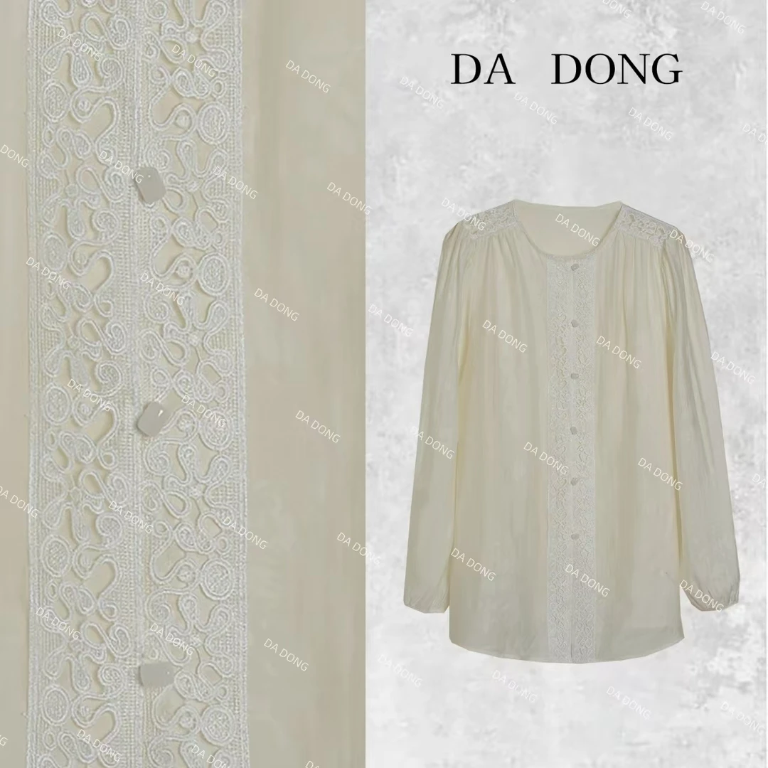 如沐春风--新中式国风气质时尚长袖打底百搭蕾丝休闲轻奢小众衬衫