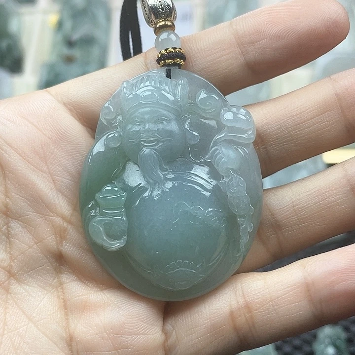 颈饰未镶嵌翡翠天然翡翠财神