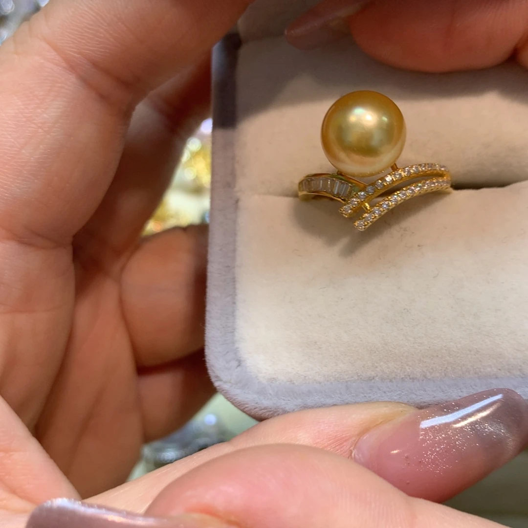 海水珍珠戒指银S925镶嵌