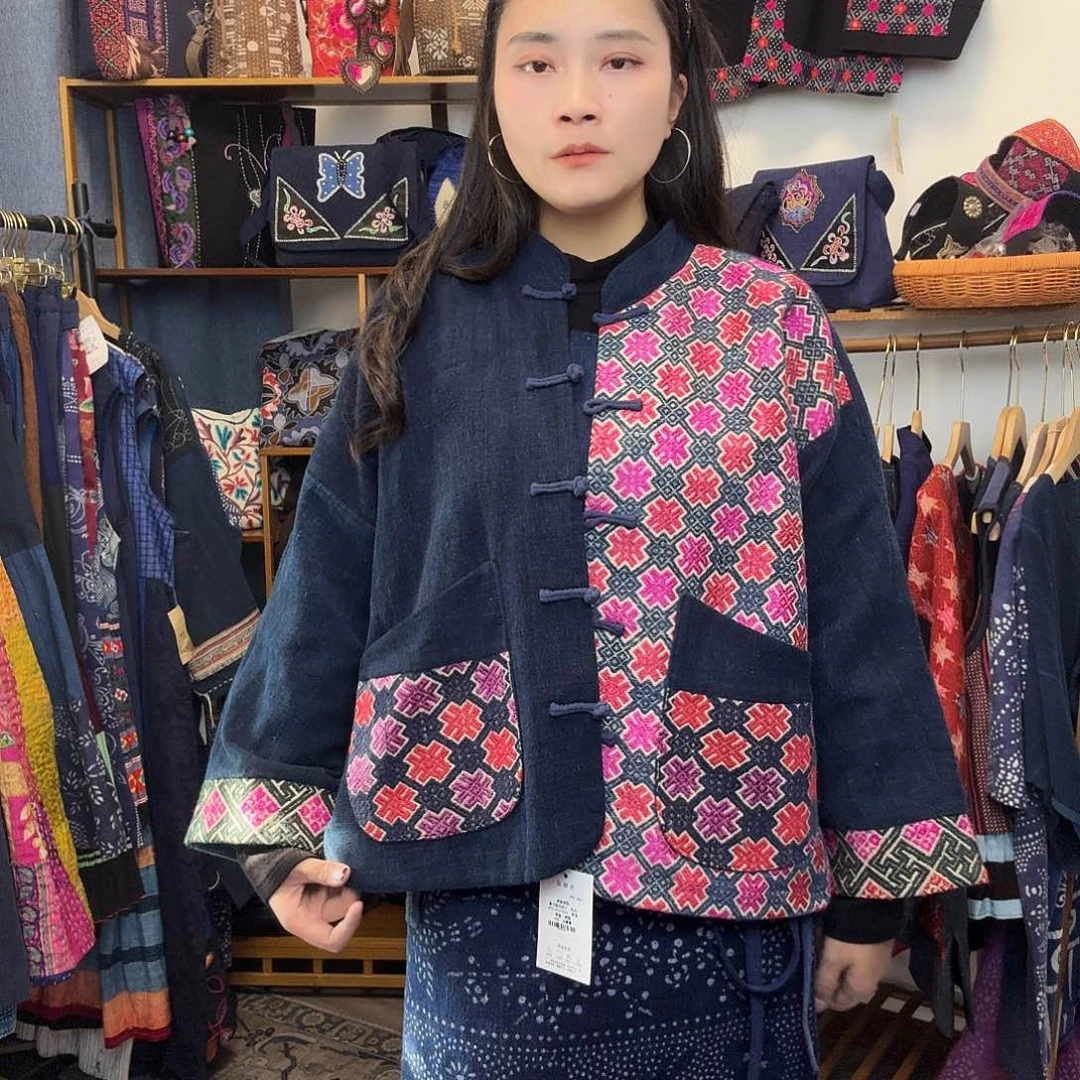 棉妤然服饰土布织锦外套