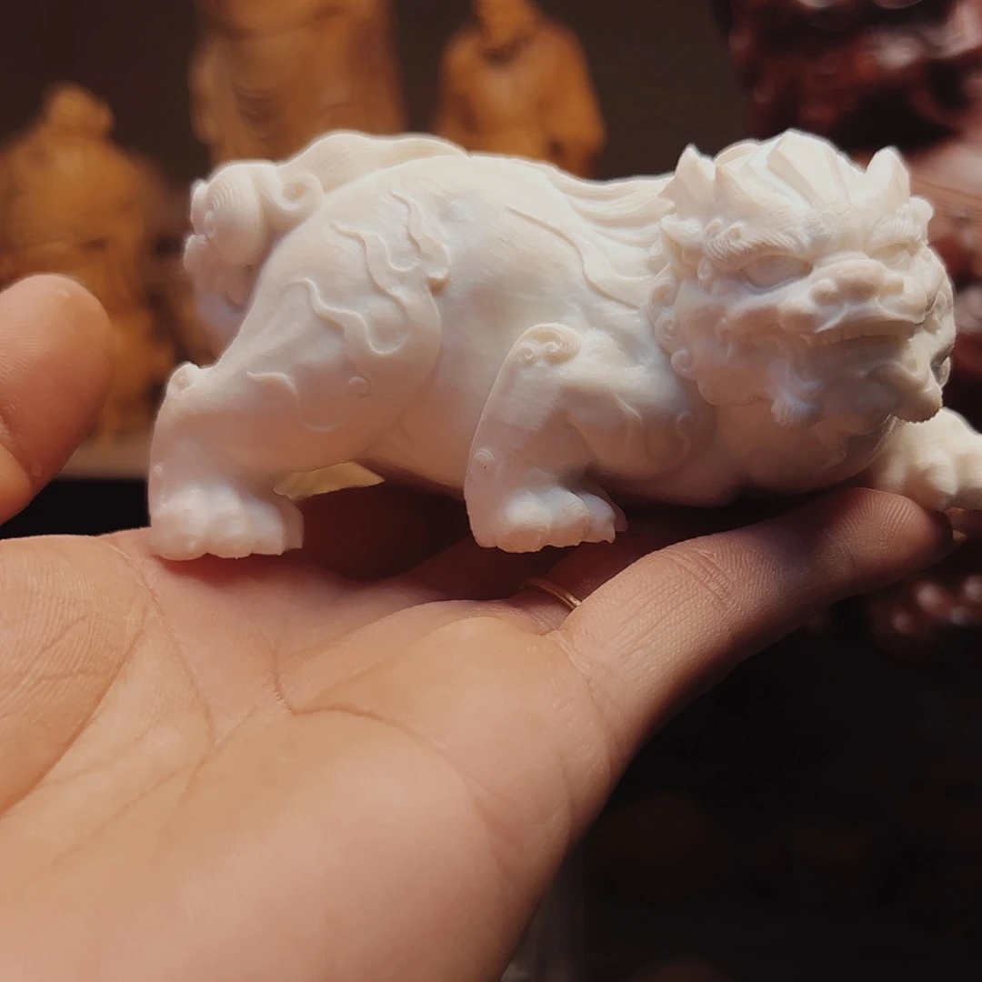 心***捶檀香木鹿角貔貅瑞兽