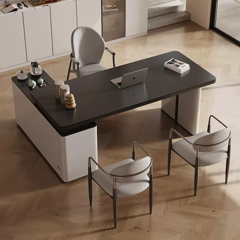 岩板茶台茶桌2024新款高端轻奢现代高级感办公室家用泡茶桌椅组合