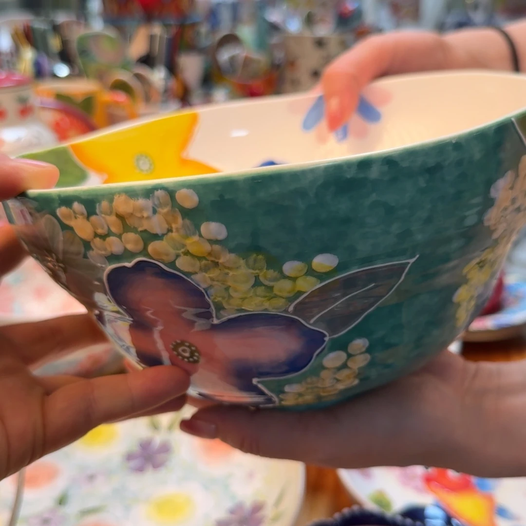 瓷濑户烧8.5英寸葫芦大汤盆1只