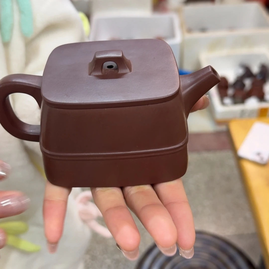 紫砂茶壶Q*哥紫砂壶四方竹影260cc