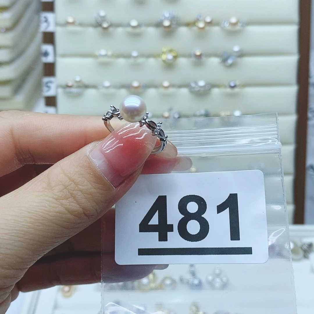 淡水珍珠戒指银S925镶嵌❥****゜481