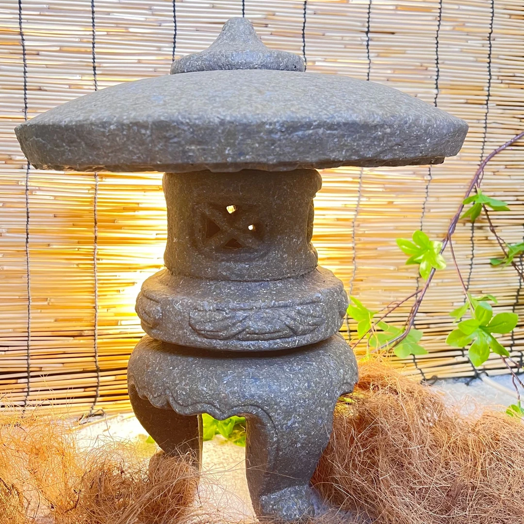 中式庭院景观圆石灯笼别墅宫灯禅意茶空间造景