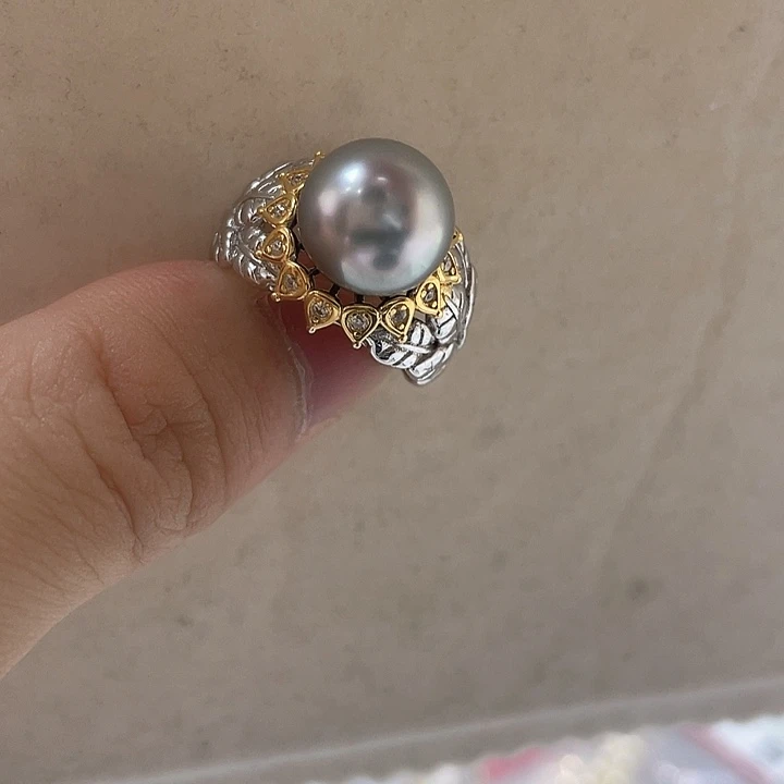 银S925镶嵌吊坠(不含链)海水珍珠