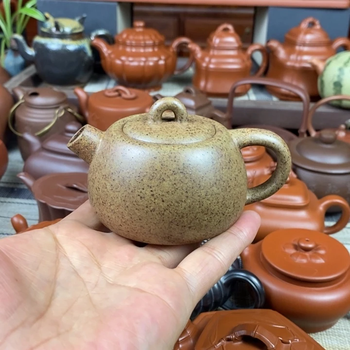 紫砂茶壶巨轮130cc原矿特高温黄金段紫砂