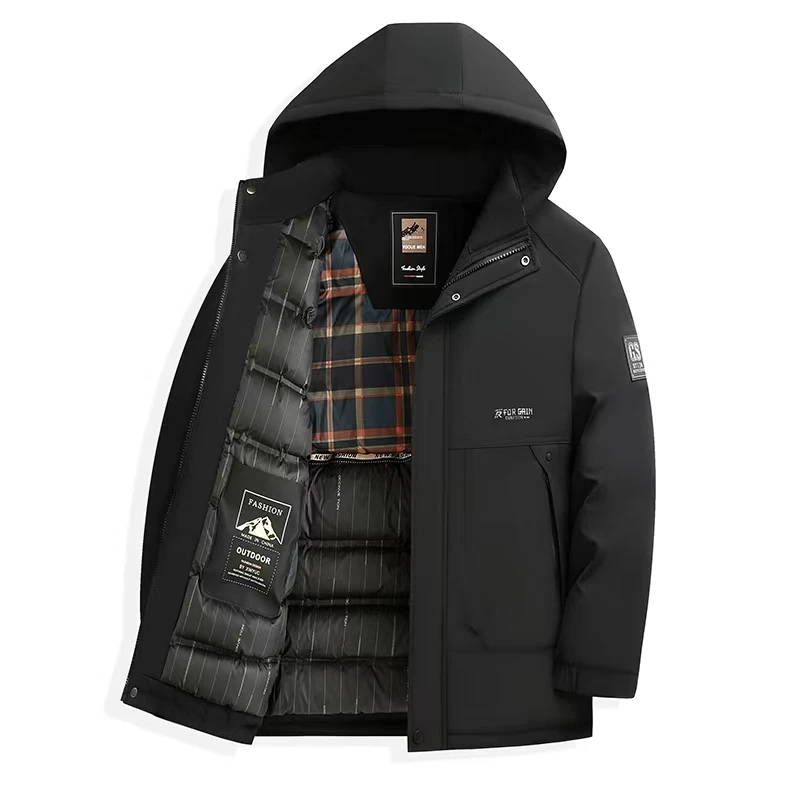 商务保暖棉衣男士冬季加厚保暖中长款户外冬装