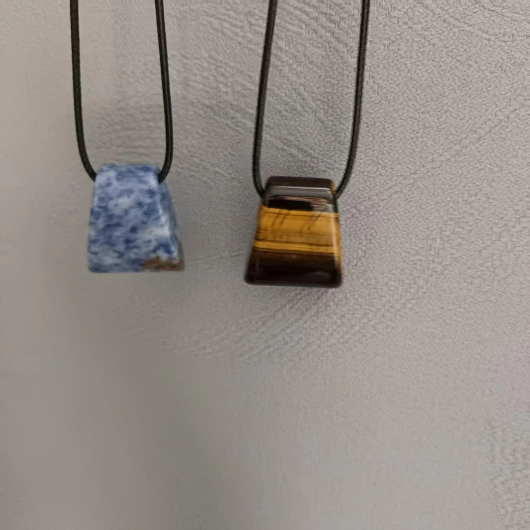 合金项链 文艺复古立体方糖梯形吊坠项链 时尚设计小众项链简约