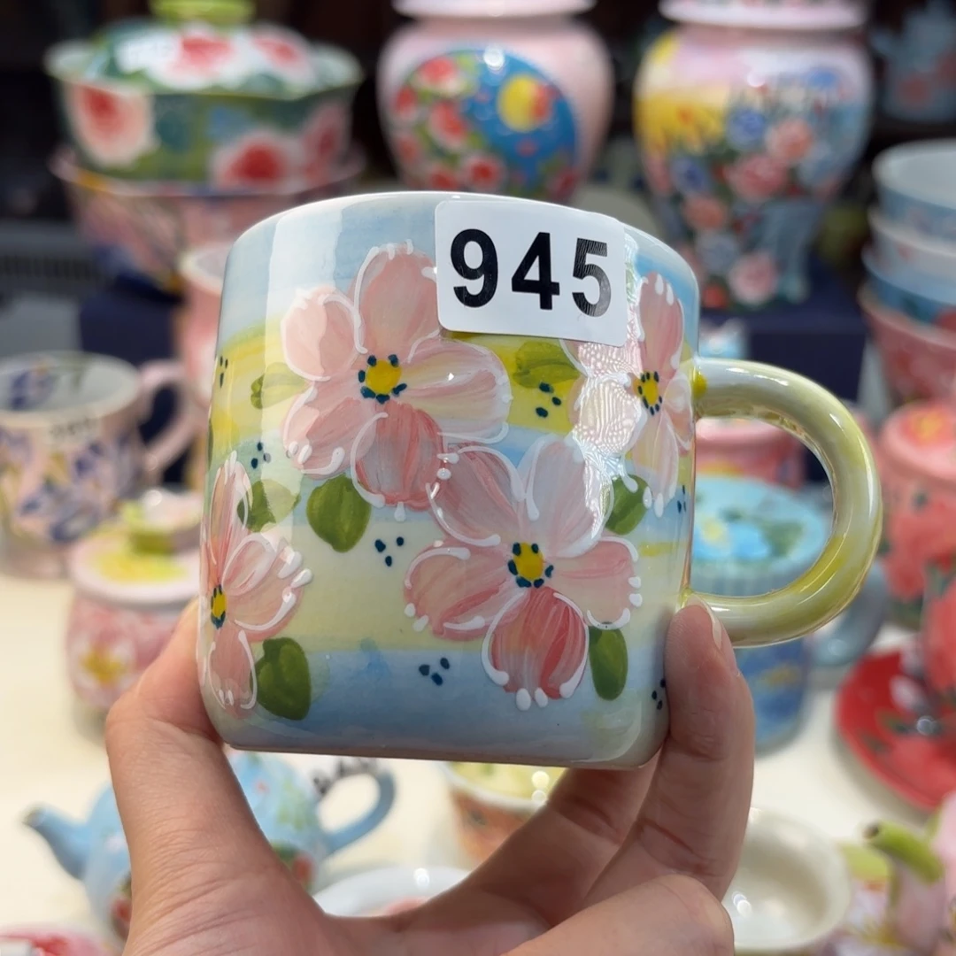 瓷片景德镇手绘高温釉下彩陶瓷茶具