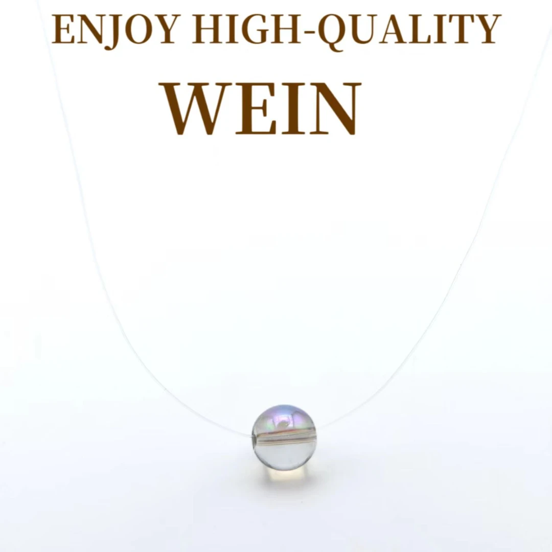 WEIN 钛钢项链 梦幻泡泡精致颈链隐形鱼线小众人鱼之泪锁骨链夏季