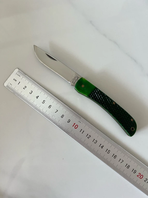 外贸尾单 AG罗素 牛骨手柄 晕染工艺 无锁折叠家用水果刀