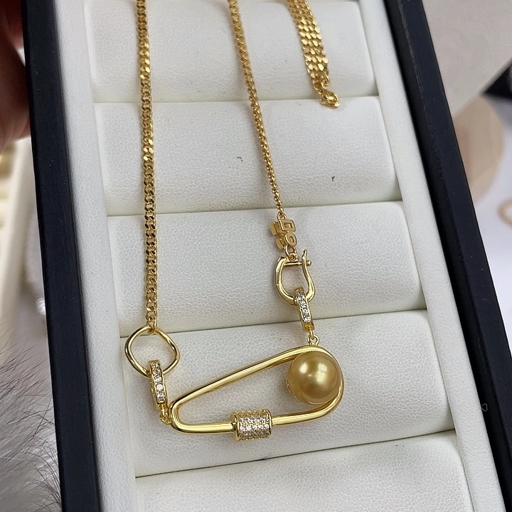 银S925镶嵌海水珍珠颈饰