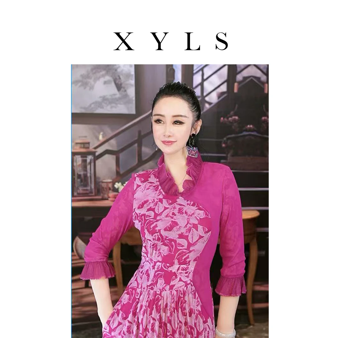 女装连衣裙弹力印花T006827