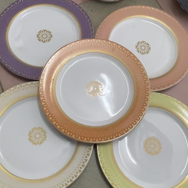 冻***梨新骨瓷默认微瑕，12英寸平盘5个