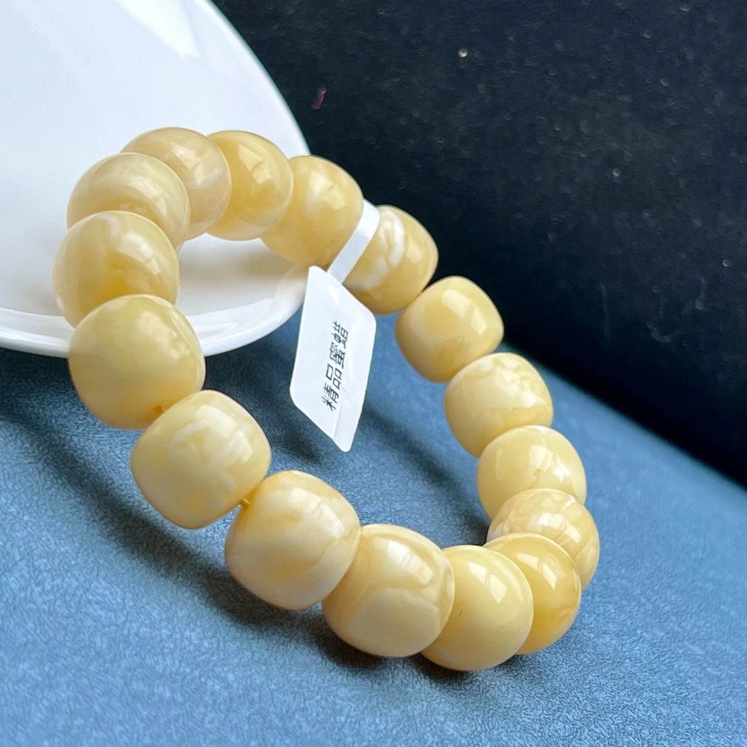 M3831天然蜜蜡 老型手串 35.17克/15.5*13.5mm支持鉴定假一罚四