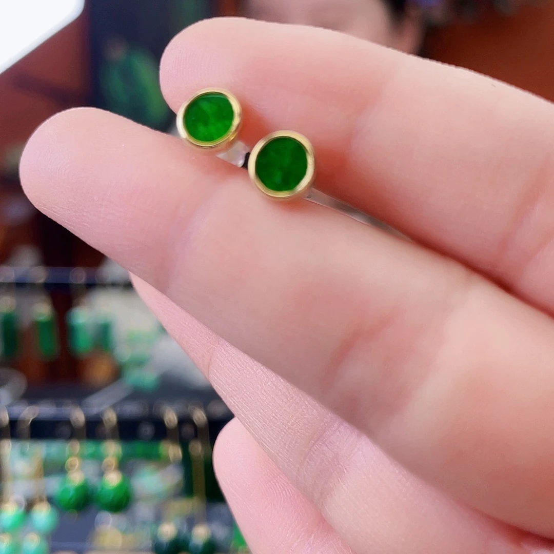 翡翠未镶嵌耳饰饰品