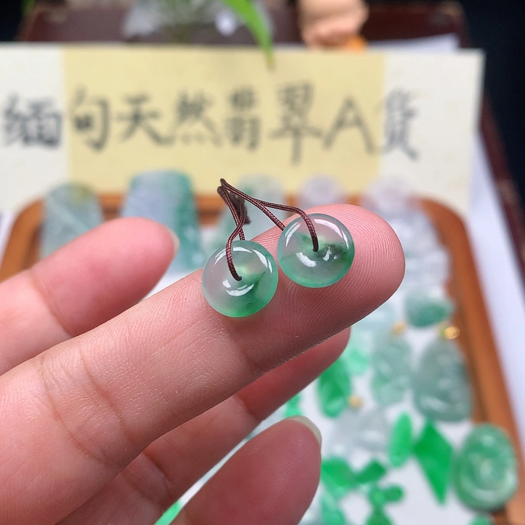 翡翠散珠缅甸天然A货翡翠冰种平安扣