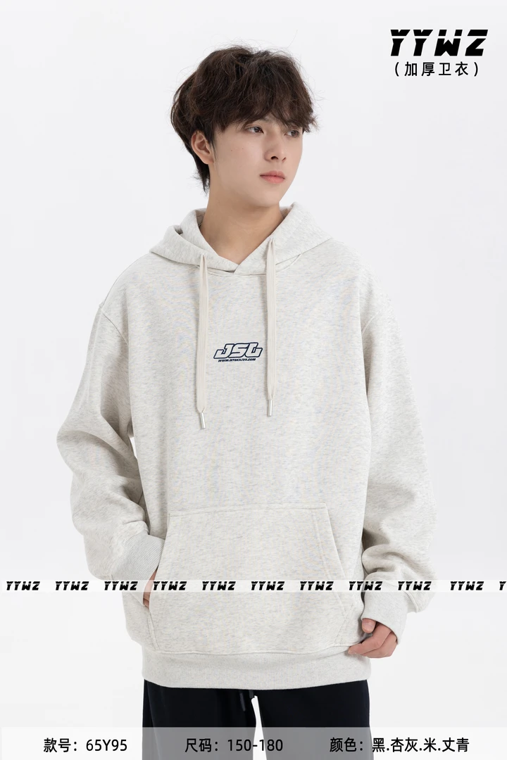 青少年大童加厚保暖复合葵花绒连帽宽松百搭卫衣65Y95