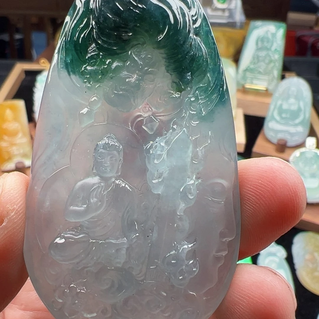 翡翠颈饰未镶嵌精****杨天然缅甸翡翠吊坠