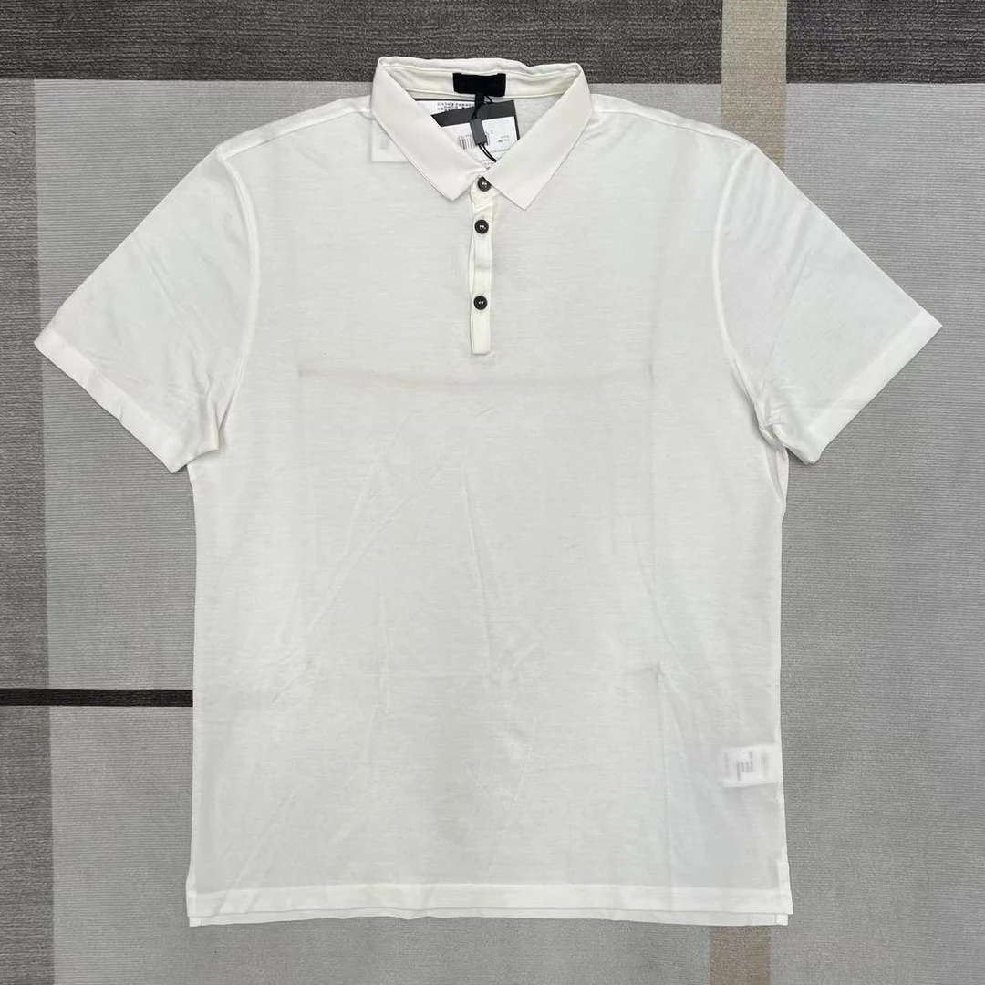 未使用 LANVIN 夏季短袖薄款铆钉口袋宽版T恤白黑休闲