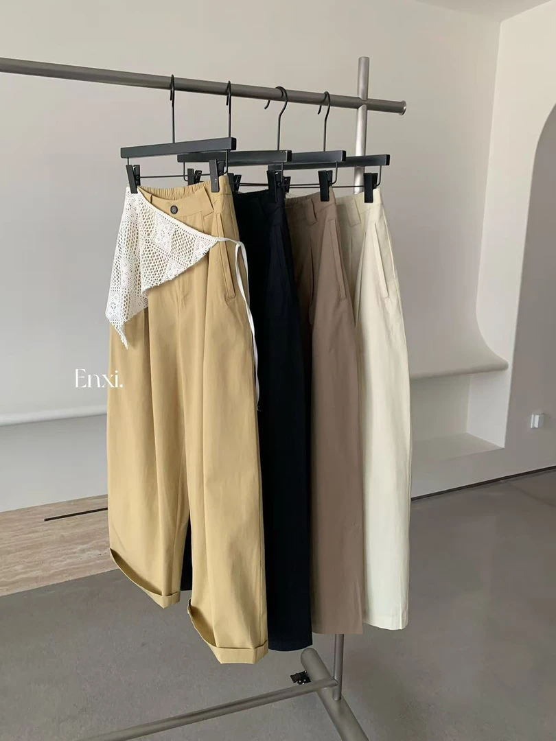 恩熙·韩版新款褶皱西装阔腿裤1603