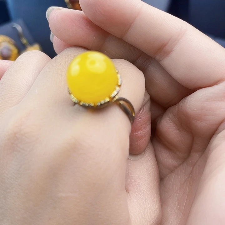 琥珀银S925镶嵌裸石