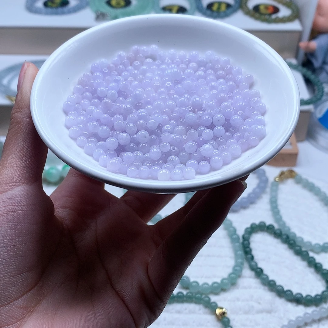 社***丸翡翠未镶嵌手串卡4.5