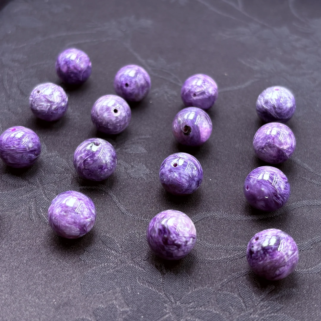 「戴琴珠宝」DQ3199-紫龙晶13mm左右单珠配件（多样性发其一）