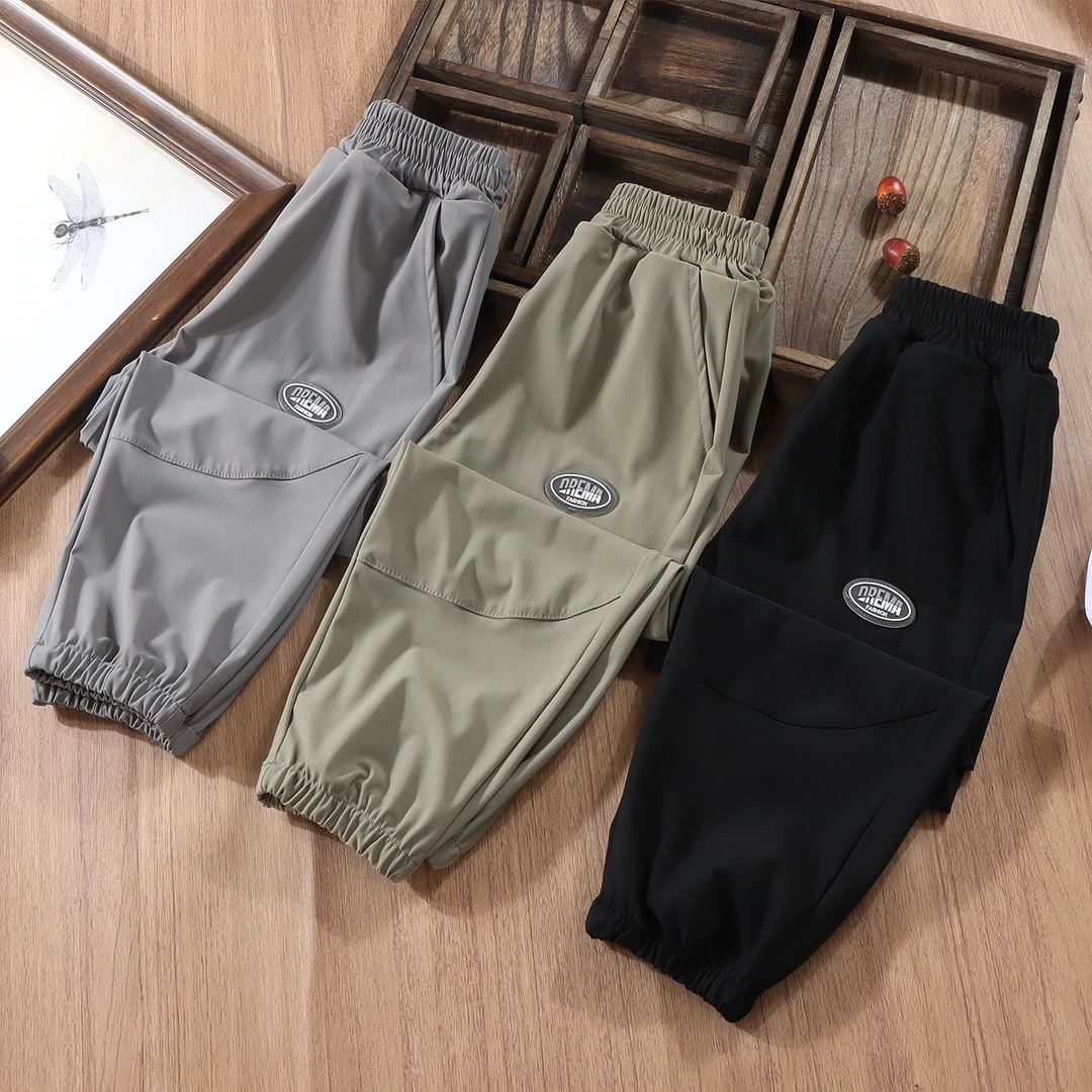 男童速干裤弹力运动裤夏季新款薄款休闲裤儿童宽松防蚊束脚裤