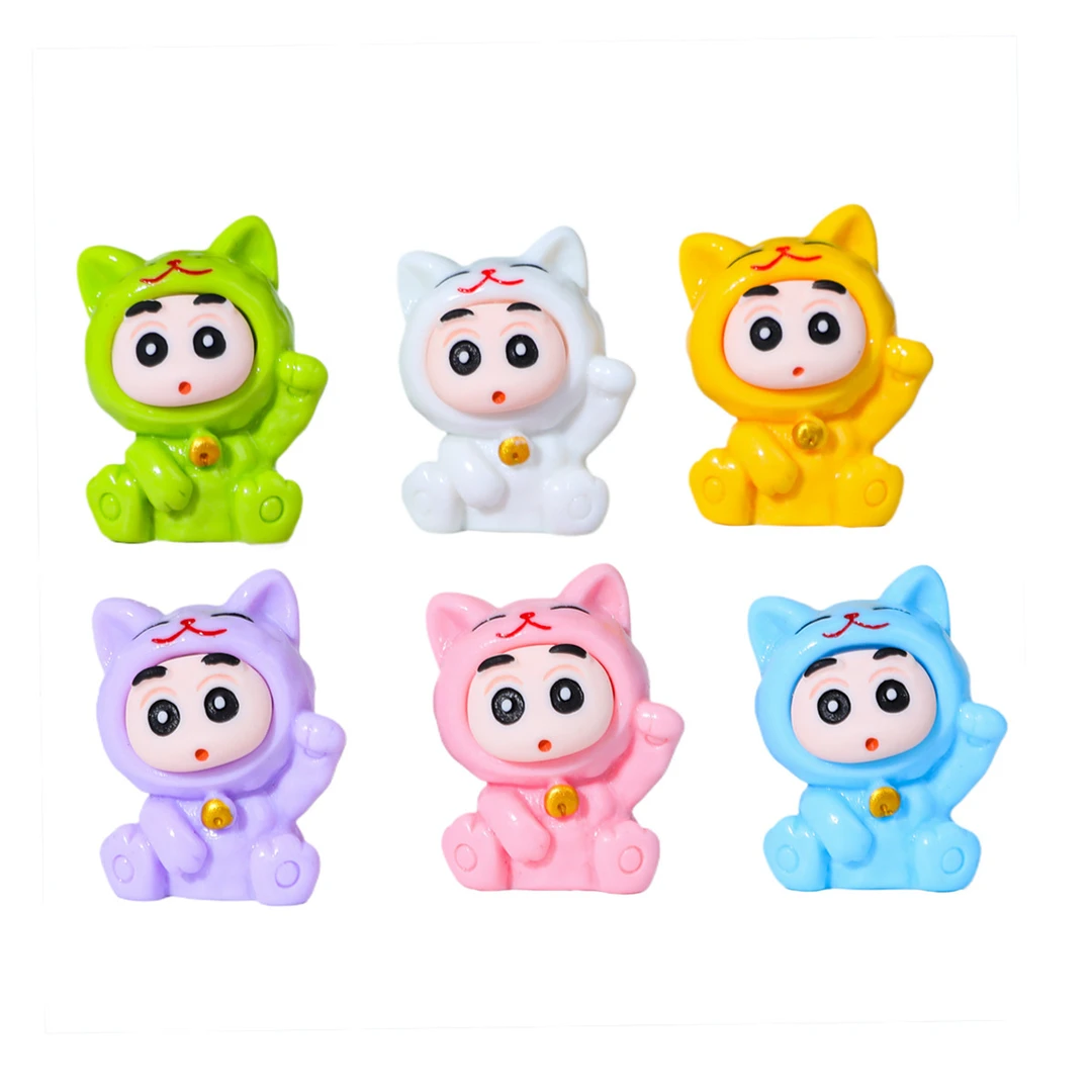 【九宫格+许愿+对对碰】实色铃铛蜡笔小新饰品树脂车载桌面小摆件