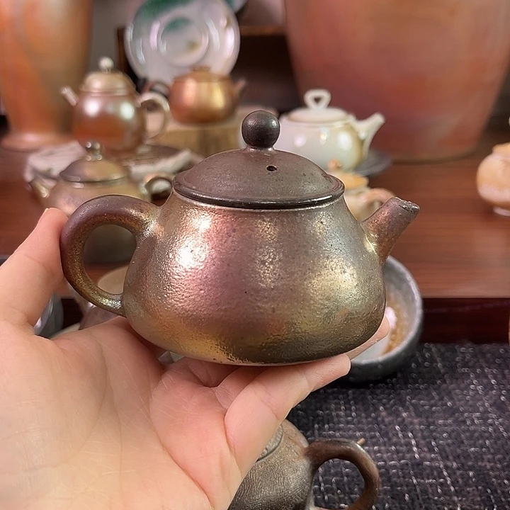烧烧七彩铁胎茶壶壶