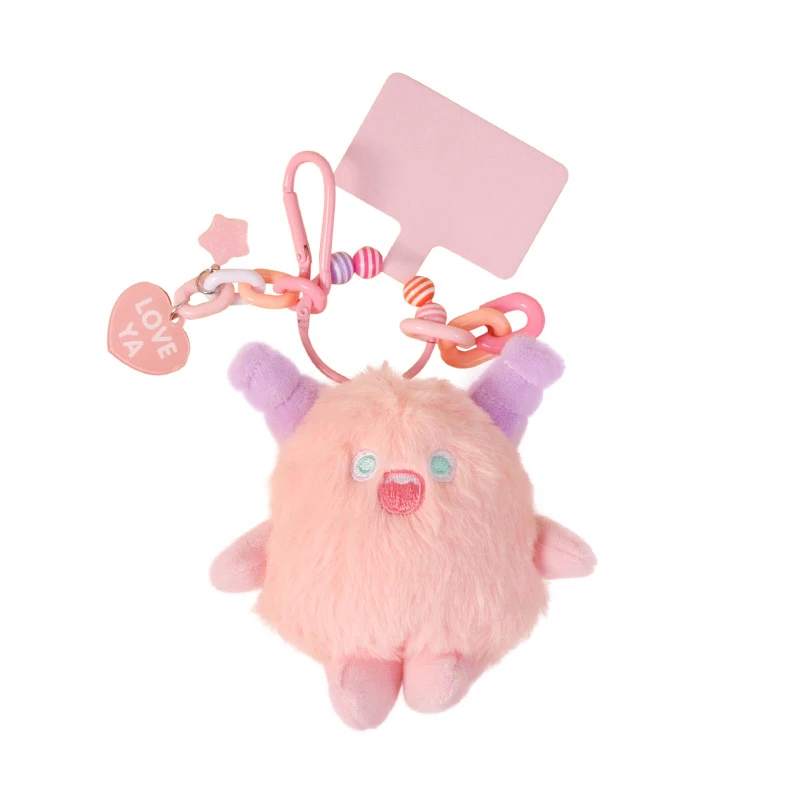 可爱毛绒挂件升级版小怪兽手机卡通装饰怪钥匙扣毛毛包包挂饰
