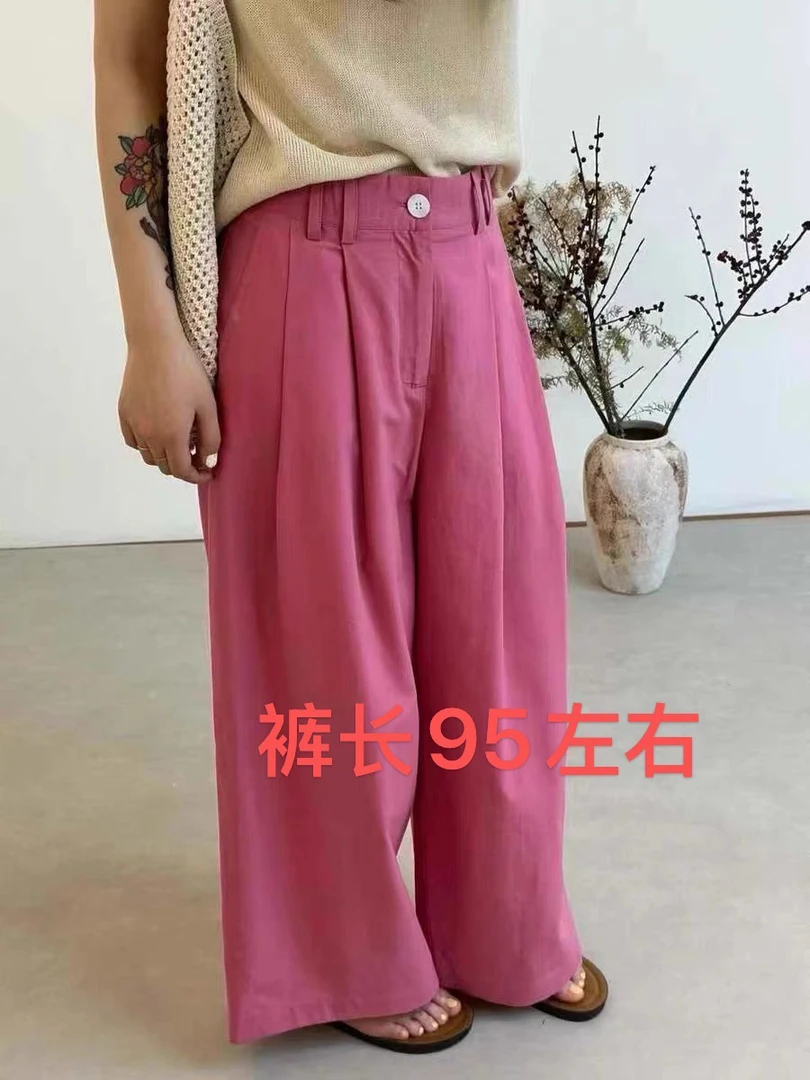 美美推荐 8706 夏季新款欧版高腰松紧显瘦休闲裤百搭直筒九分裤