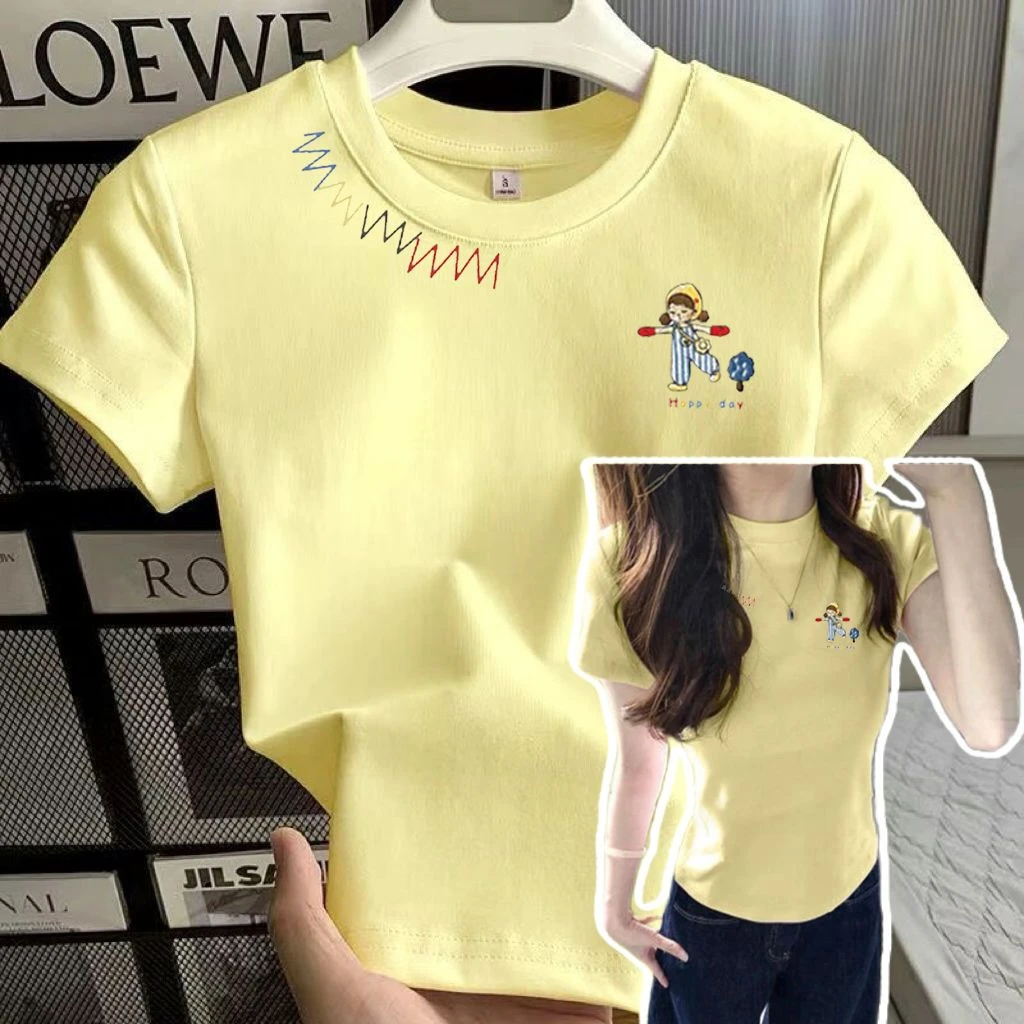 【ZHAP】新款正肩短袖oversize印花t恤爆款夏季修身小众休闲上衣