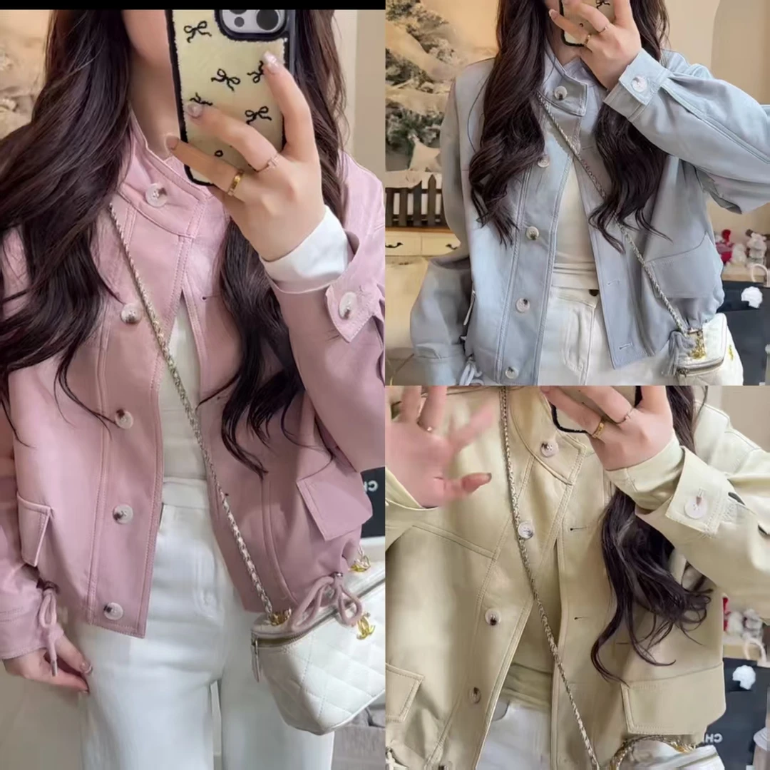 4946【古着皮衣】韩系气质外套