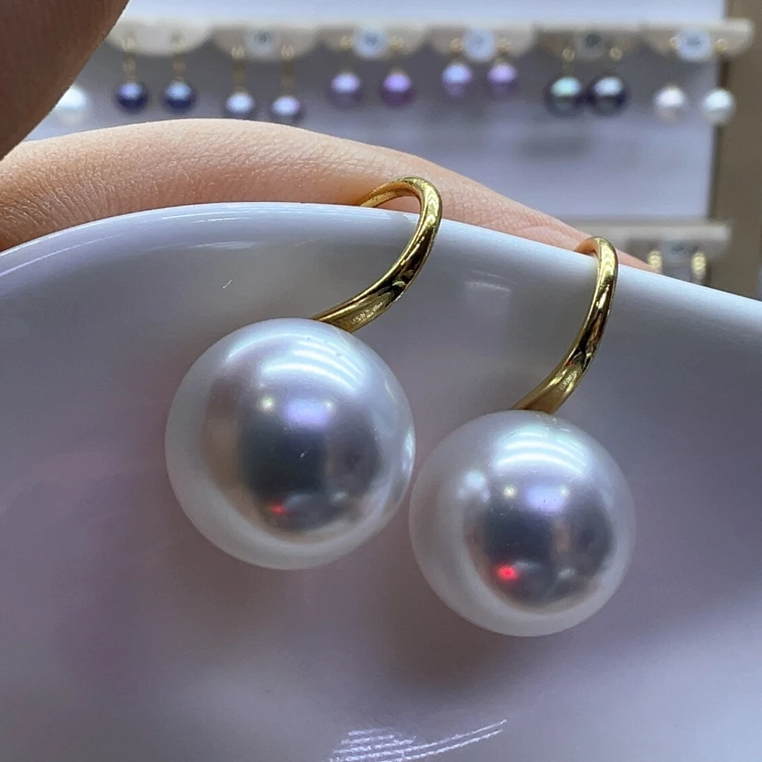 银S925镶嵌淡水珍珠耳饰