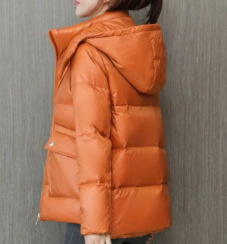 W0323大码短款时尚连帽宽松中长款韩版冬季大码短款时尚连帽宽松