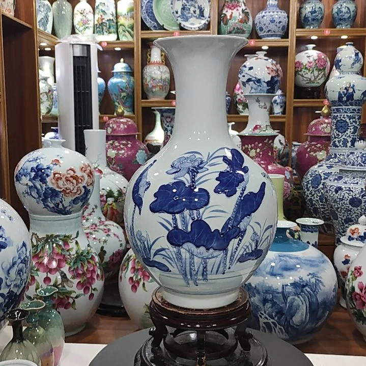 瓷片景德镇陶瓷荷花瓶