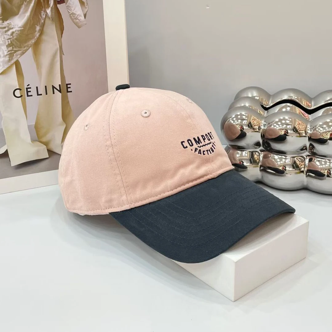 2025夏季韩版薄款潮流拼接CO字母刺绣鸭舌棒球帽男女情侣款显脸小