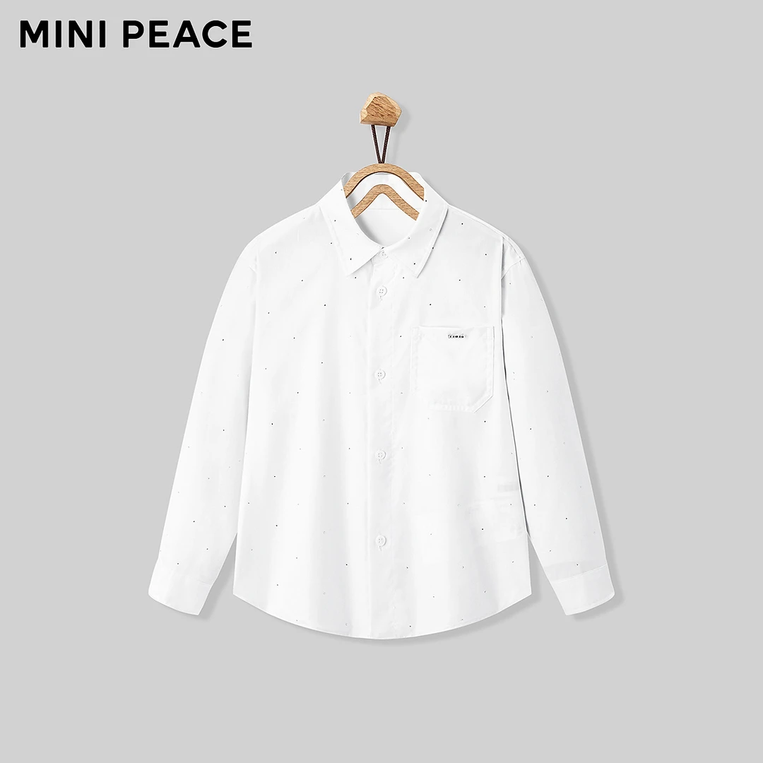 【专柜同款】MINIPEACE太平鸟童装男童纯白衬衫儿童衬衣花童婚礼