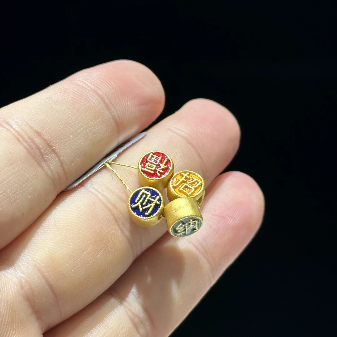 足金999 珐琅彩 招财纳福通孔 1.834