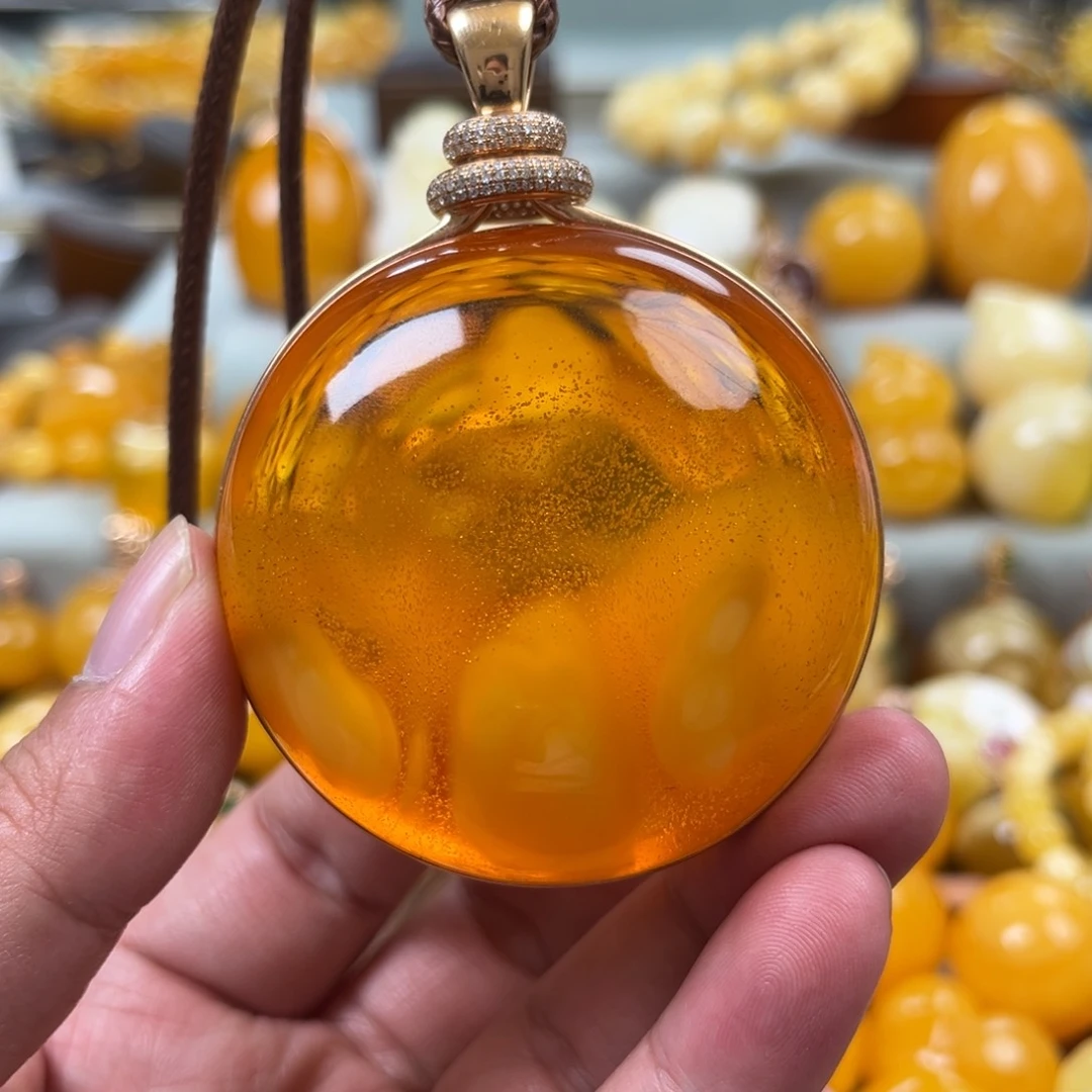 蜜蜡18K金镶嵌珠宝奇石