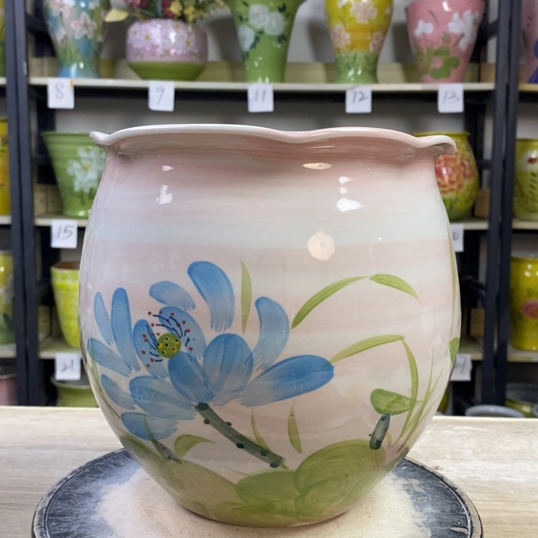 景德镇手工手绘陶瓷花盆